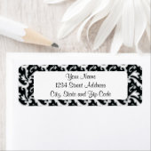 Étiquette Flore tendance | Noir et blanc (En situation)