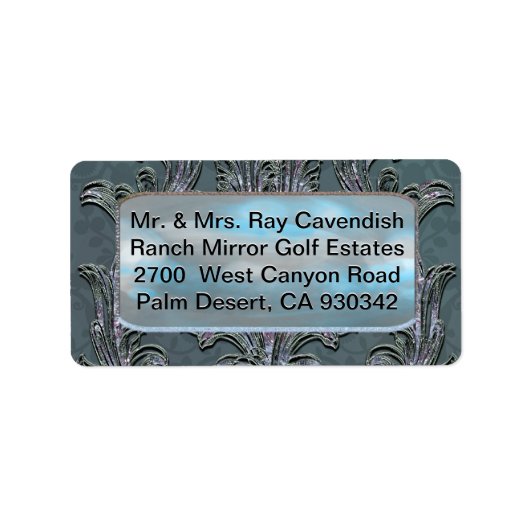 Étiquette Florence Floral Elegant Damask (Devant)