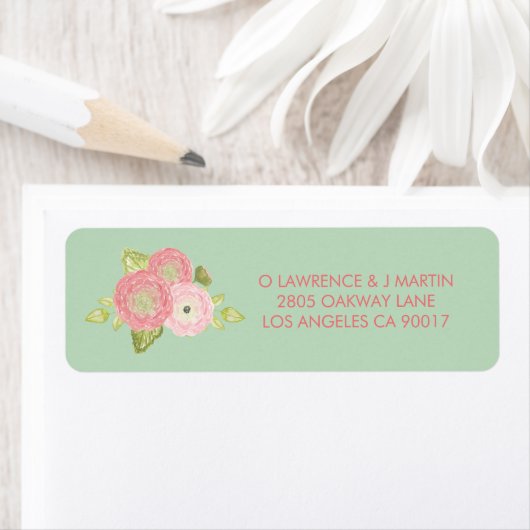 Étiquette Flores de menthe de Ranunculus (En situation)