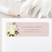 Étiquette Flores d'ivoire sur le blush (En situation)