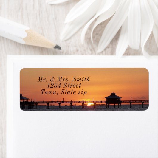 Étiquette Florida Pier beau coucher de soleil (En situation)