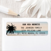 Étiquette Floride Palm Beach Sunset New Home Retour Adresse (En situation)