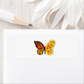 Étiquette Flower Butterfly with Yellow California Poppy (En situation)