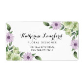 Étiquette Flower Design Editable Modèle Adresse de retour (Devant)