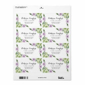 Étiquette Flower Design Editable Modèle Adresse de retour (Feuille entière)