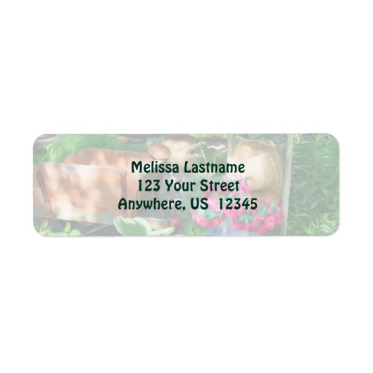 Étiquette Flower Garden Arrangement Painting Address (Devant)