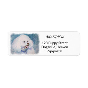 ÉTIQUETTE FLUFFER BLANC BICHON FRISE