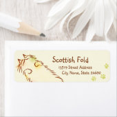 Étiquette Fluffy Sleepy Cat (En situation)