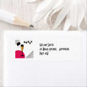 Étiquette Flute de champagne/Ballons/Adresse de retour (En situation)