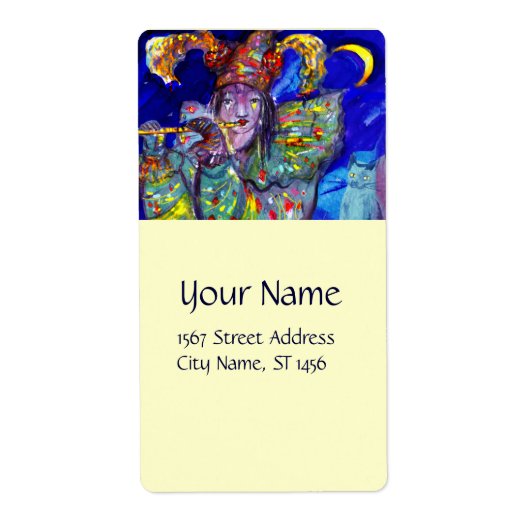 Étiquette FLUTISTE EN BLEU / Soirée Carnaval vénitien (Devant)