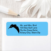 Étiquette Flux Sea Gull Black Bird Silhouette Adresse (En situation)