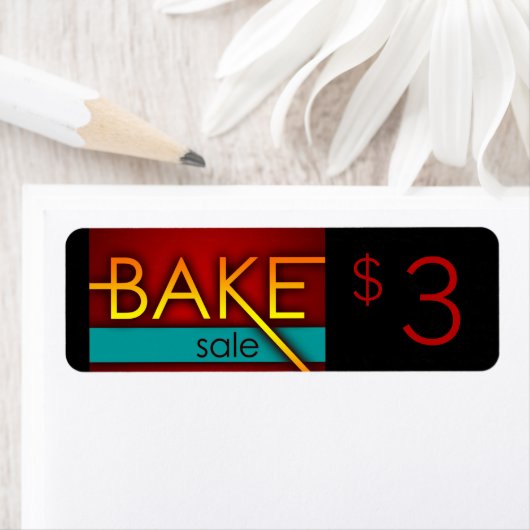 Étiquette flyers typographiques de vente de gâteaux (En situation)