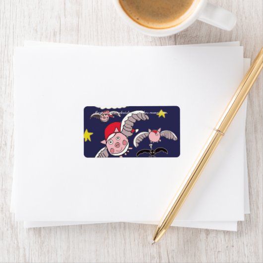 Étiquette Flying Pig Santas (En situation)