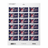 Étiquette Flying Pig Santas (Feuille entière)