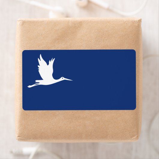 Étiquette Flying white stork (En situation)