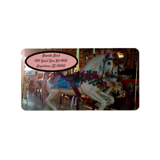 Étiquette Foire carnavalesque Carrousel Cheval Merry-Go-Roun (Devant)