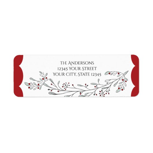 Étiquette Folithe de Noël et baies (Devant)