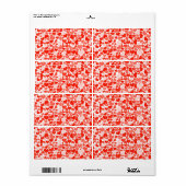 Étiquette Fond de coeurs rouges (Feuille entière)