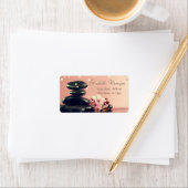 Étiquette Fond d'or Confetti Pierres Zen Noir Fleurs (En situation)