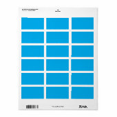 Étiquette Fond uni bleu cyan (Feuille entière)