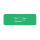 Étiquette Fond vert menthe plat – Conception de mariage (Devant)