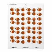 Étiquette football américain (Feuille entière)
