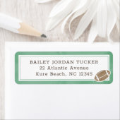 Étiquette Football Aquarelle Green Adresse de retour (En situation)