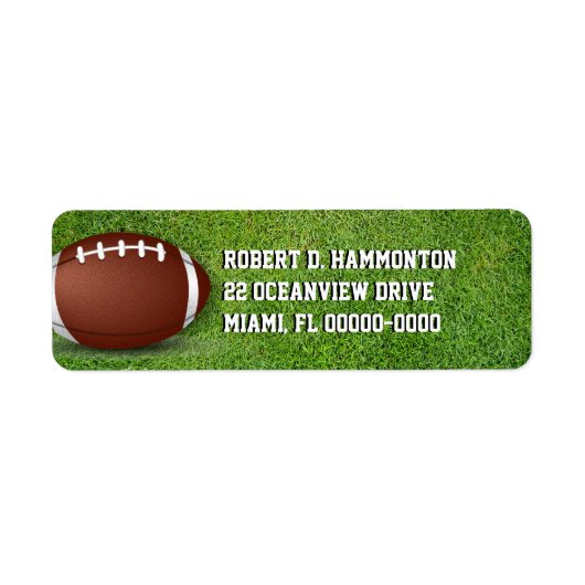 Étiquette Football dans l'herbe (Devant)