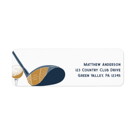 Étiquette For Golfers Golf Club Graphic Return Address (Devant)