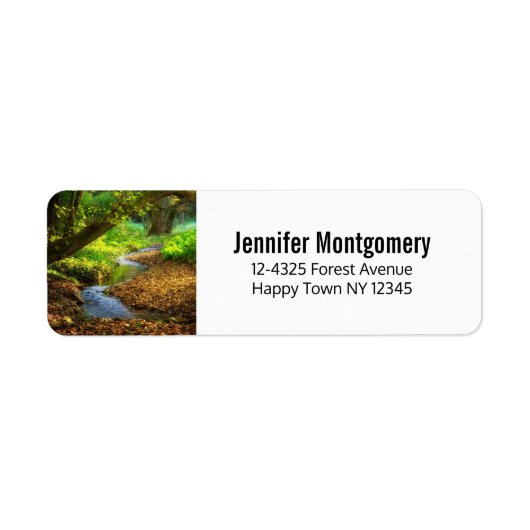 Étiquette Forest Creek Belle nature Paysage Photo (Devant)