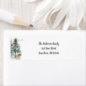 Étiquette Forest Woodland Deer Pine Return Adresse : (En situation)