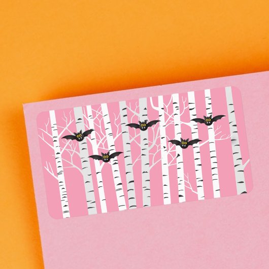 Étiquette Forêt de boucherie rose d'Halloween moderne