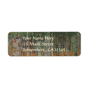 Étiquette Forêt de bouleau par Gustav Klimt, Art Nouveau Vin