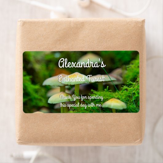 Étiquette Forêt Enchantée, Champignons Moss Personnalisé (En situation)
