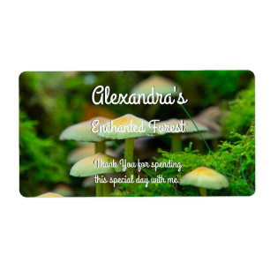 Étiquette Forêt Enchantée, Champignons Moss Personnalisé