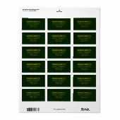 Étiquette Forêt vert et or polyvalent (Feuille entière)