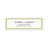 Étiquette Formal Black Gold Monogram Wedding Return Address (Devant)
