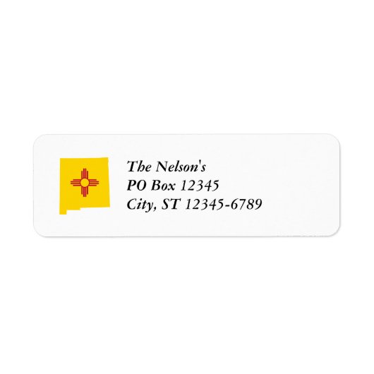 Étiquette Forme Nouveau Mexique (Devant)