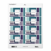 Étiquette Formes abstraites, autocollant carré pour les médi (Feuille entière)