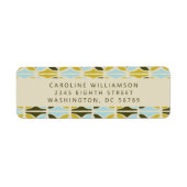 Étiquette Formes Abstraites Douche bleue verte Adresse de re (Devant)