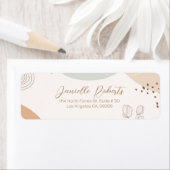 Étiquette Formes Abstraites et fleurs arrière - plan moderne (En situation)