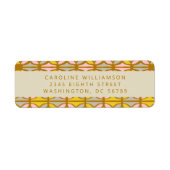 Étiquette Formes Abstraites rose Jaune Douche Adresse de ret (Devant)