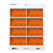 Étiquette Formes dans de rétros couleurs (Feuille entière)