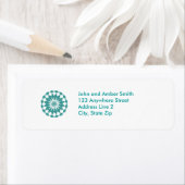 Étiquette Formes de diamant en Turquoise Turquoise, Adresse  (En situation)