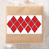 Étiquette Formes de diamants rouges (En situation)