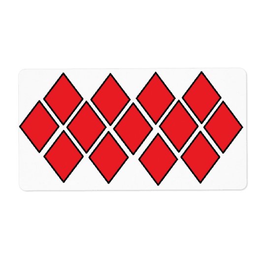 Étiquette Formes de diamants rouges (Devant)