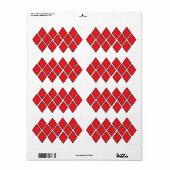Étiquette Formes de diamants rouges (Feuille entière)