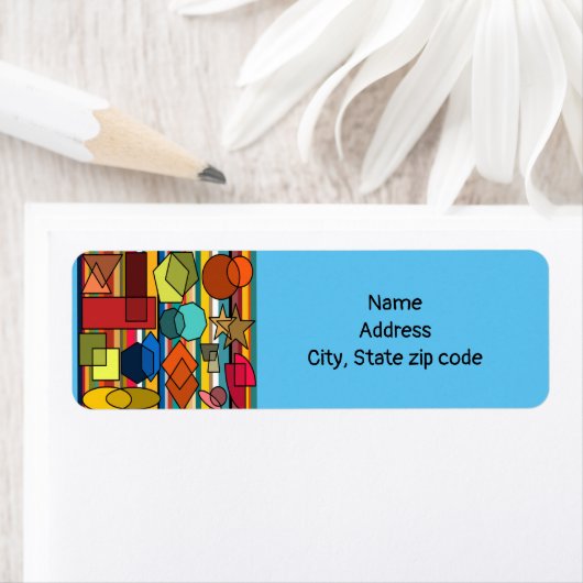 Étiquette Formes et lignes Bauhaus (En situation)