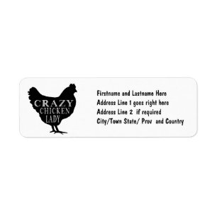 Étiquette Fou au sujet du graphique mignon de poule de
