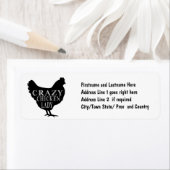 Étiquette Fou de poulets mignons Hen Graphisme (En situation)